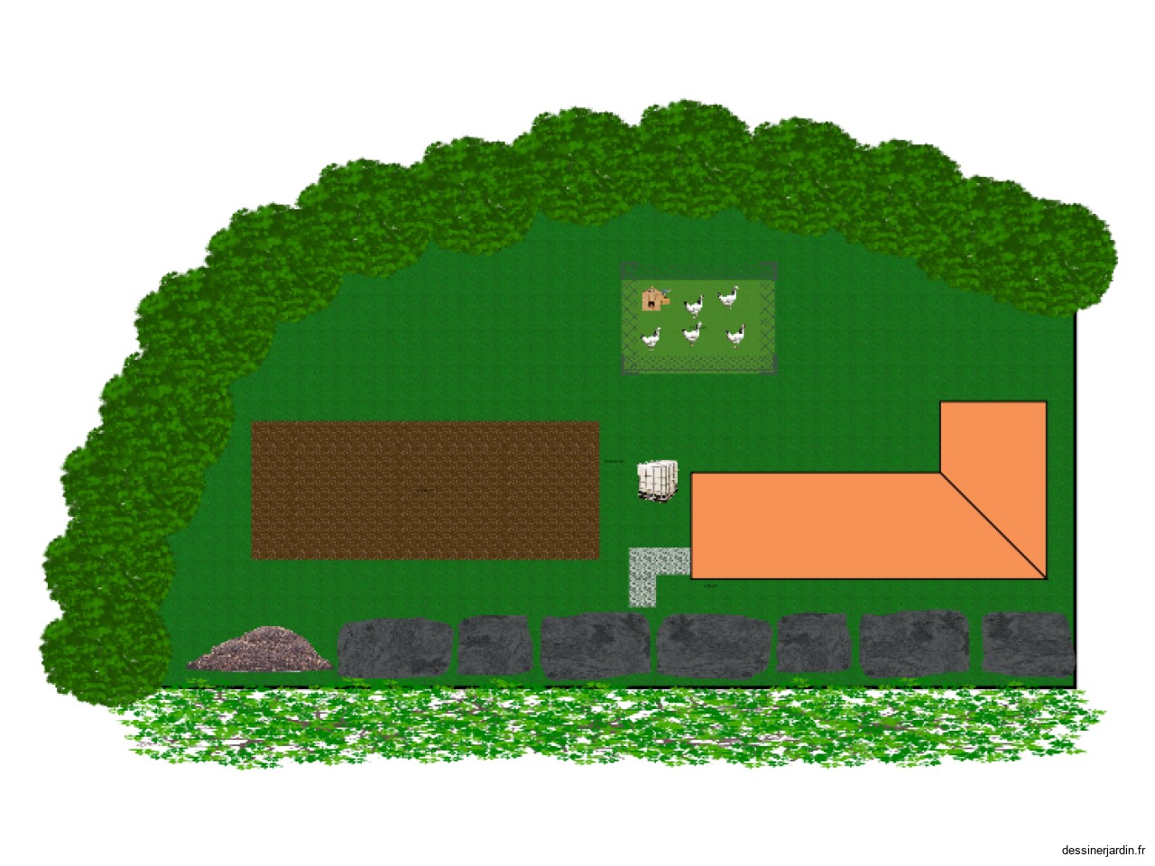 Potager derrière les bâtiments D