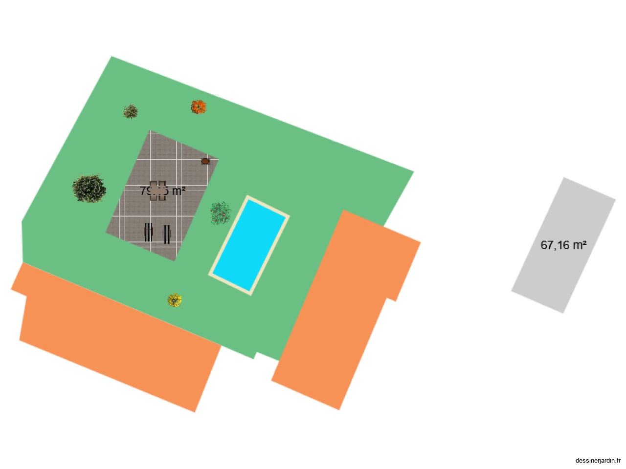 jardin derriere piscine