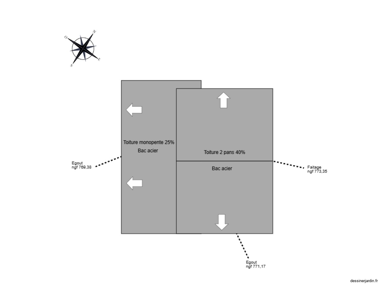 Plan toiture &eacute;xistantes