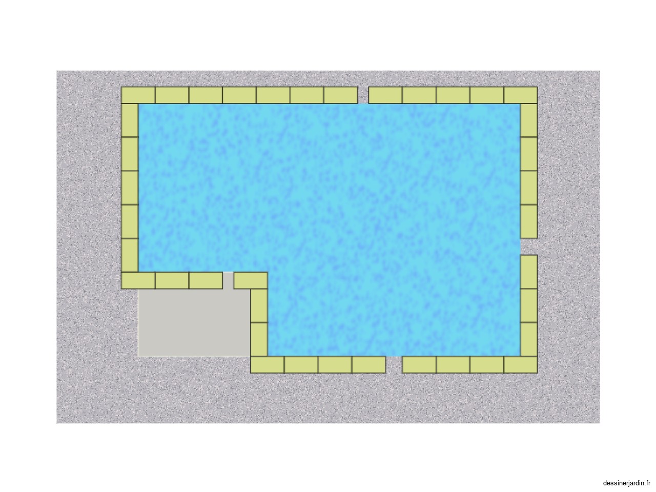 calpinage piscine angle droit