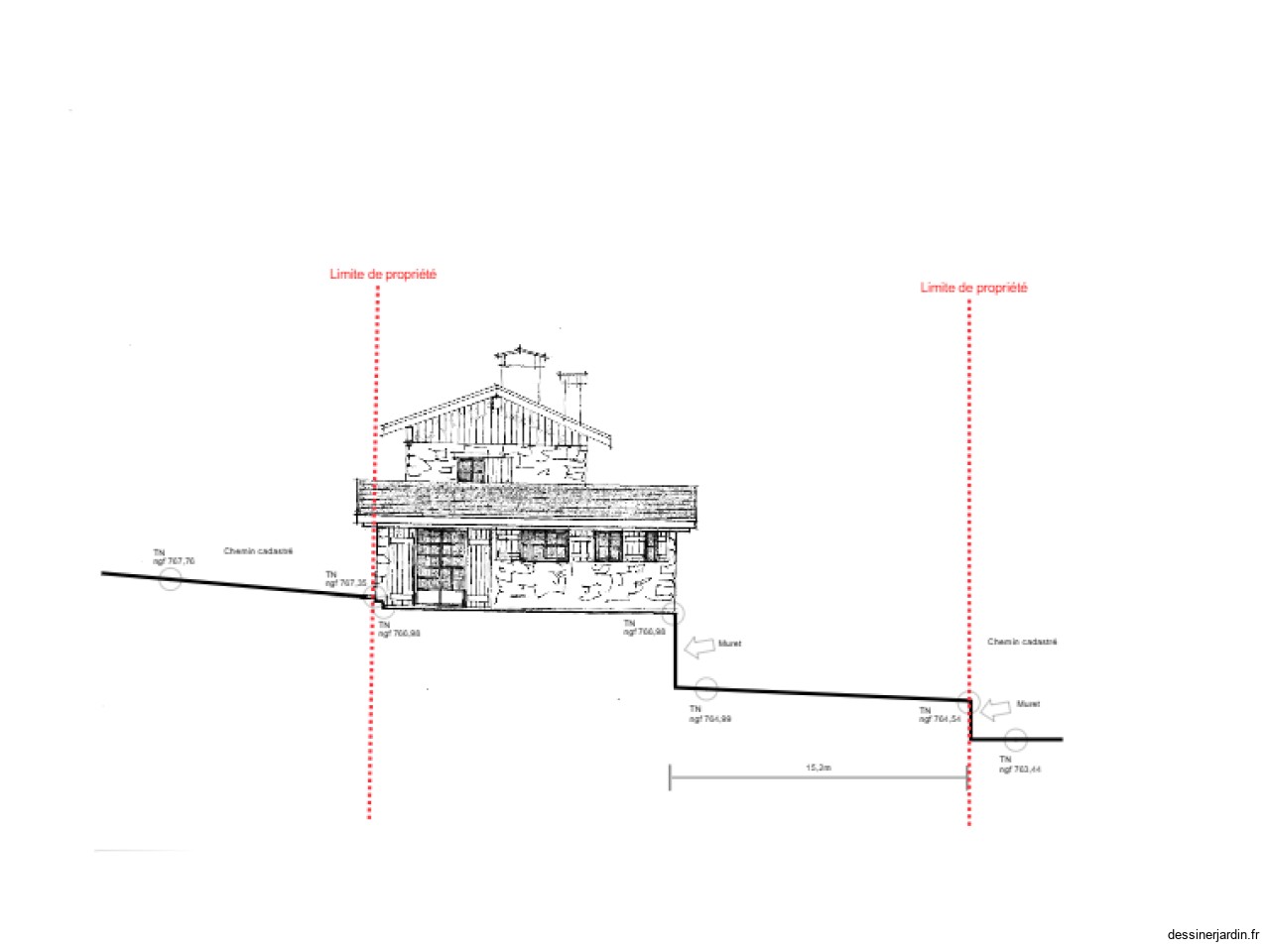 PLAN FACADE EXISTANT SUD OUEST