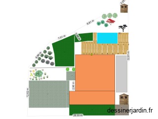 plan jardin piscine coté sud