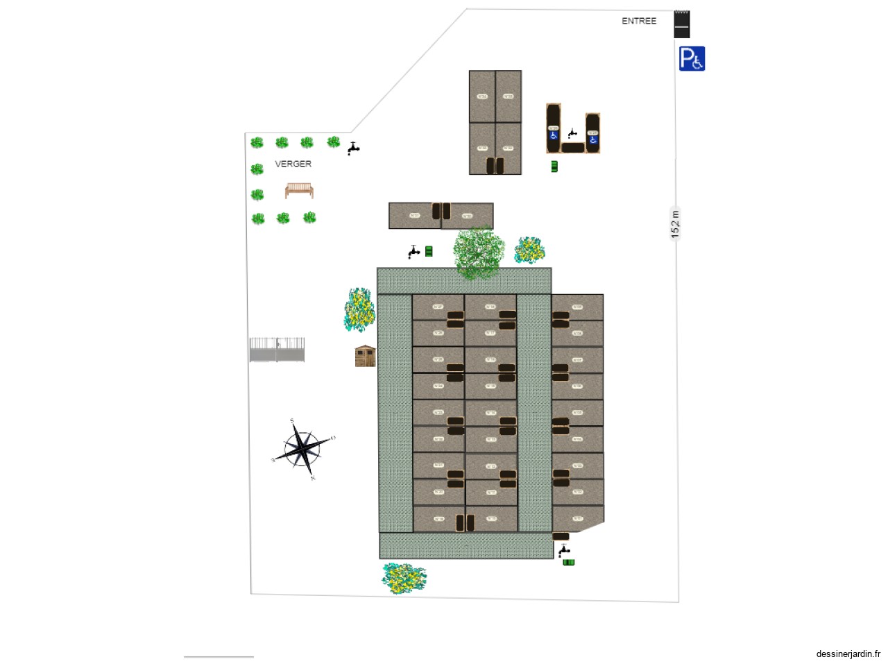 Plan du Jardin Partagé de Plan-de-Cuques