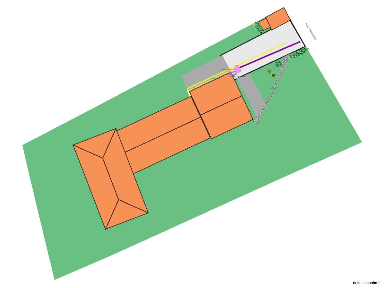 Plan de l'entrée Jardin AM212  Eau pliviale