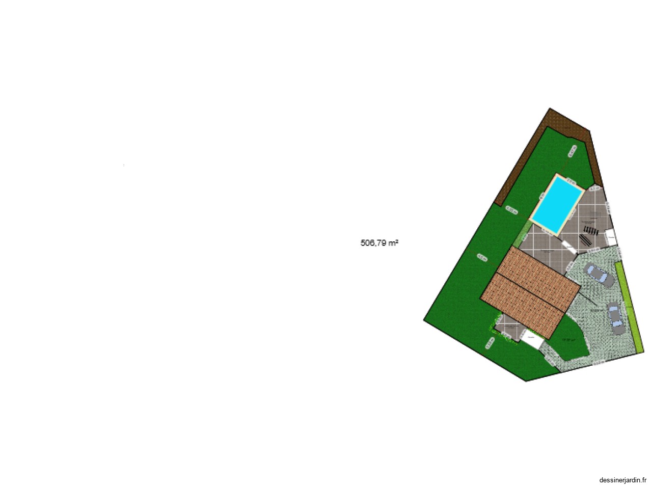 Amenagement exterieur avec cotes