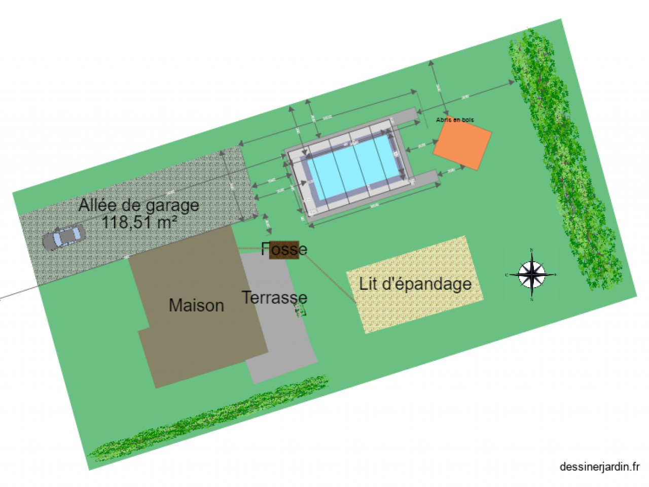 Implantation piscine v2 avec abris