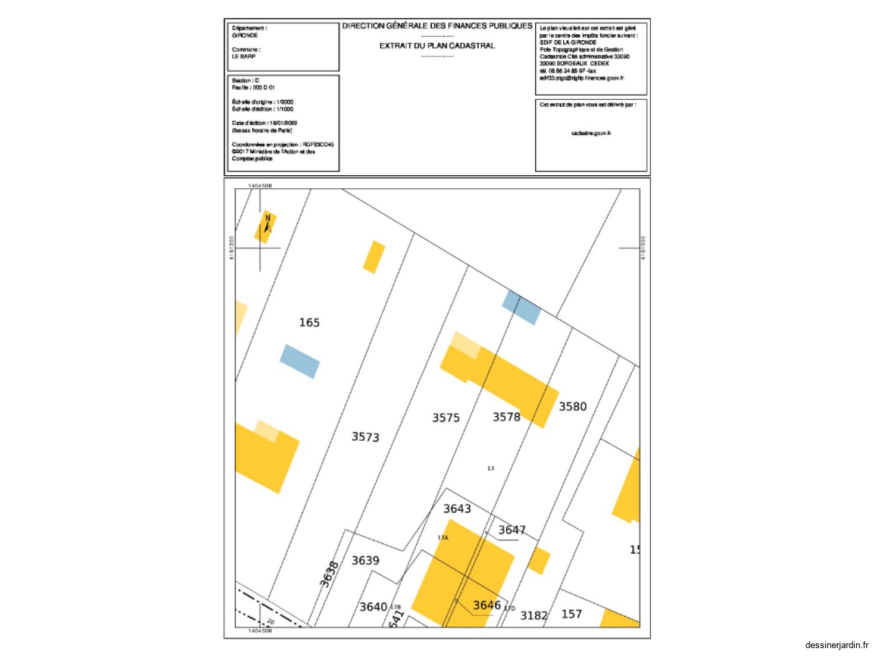 Plan cadastre 1/500 Assainissement